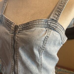 Light Blue Denim Bustier Top